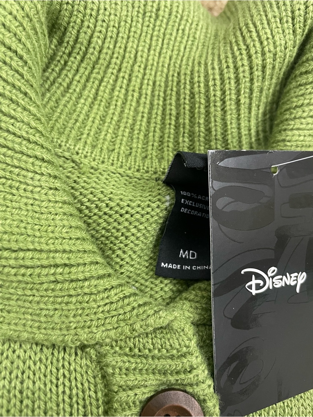 Disney Green Chip 'n' Dale Knit Cardigan Jacket with Fall embroidery - Picture 4 of 6